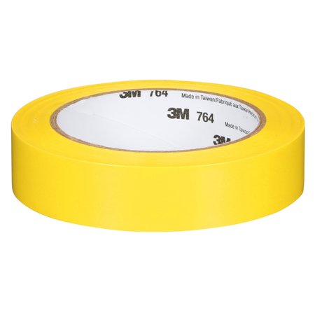 3M 3M™ 764 Vinyl Tape, 5.0 Mil, 1" x 36 yds, Yellow, 36/Case T965764Y