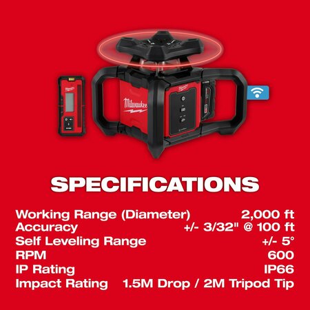 Milwaukee Tool M18 RED ROTARY LASER KIT 3701-21