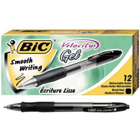 Bic Pen, Gelocity, Rt, 0.7Mm, Bk, PK12 RLC11BK