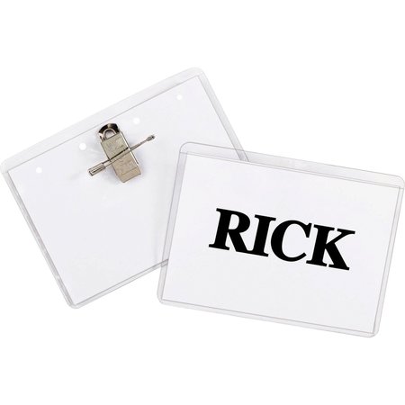 C-Line Products Name Badge, Pin/Clip, Badge, PK50 95723