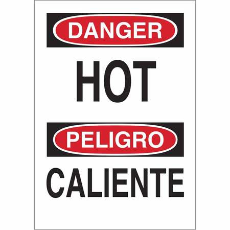 BRADY Safety Sign, 14 in H, 10 in W, Plastic, Rectangle, English, Spanish, 38865 38865