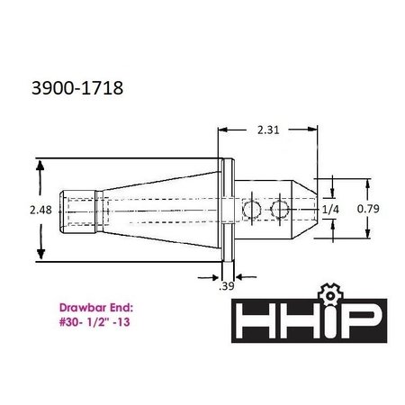 Hhip #40 NMTB X 1/4" End Mill Holder 3900-1718