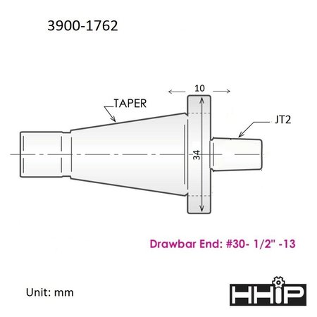 Hhip NMTB #30 Taper To Jacobs JT2 Arbor 3900-1762