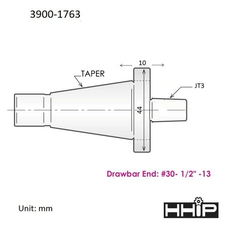 Hhip NMTB #30 Taper To Jacobs JT3 Arbor 3900-1763