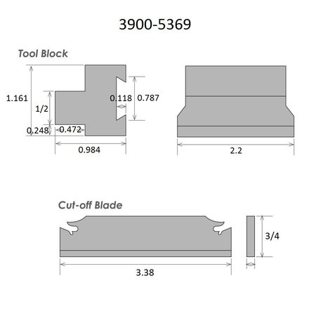 Hhip 15 Piece 1/2" Indexable GTN-2 Cut-Off Tool Kit 3900-5369
