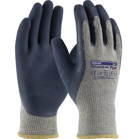 PIP Latex Coated Gloves, Palm Coverage, Blue/Gray, XL, 12PK 39-C1600/XL