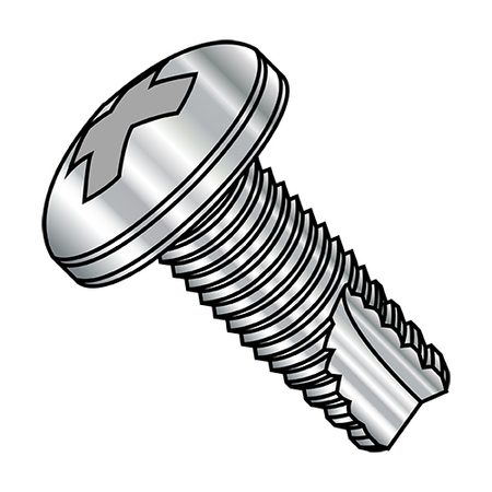 ZORO SELECT Concrete Screw, Pan, 18-8 Stainless Steel 4000 PK 08123PP188