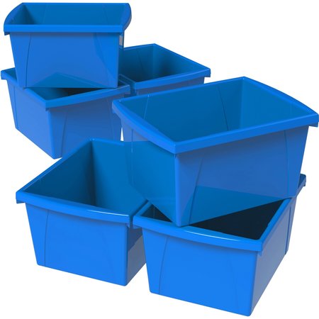 Storex Storage Bin, Blue, 6 PK 61451U06C