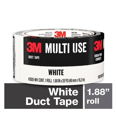 3M White Duct Tape 3920-WH, 1.88"x20yd, PK12 3920-WH