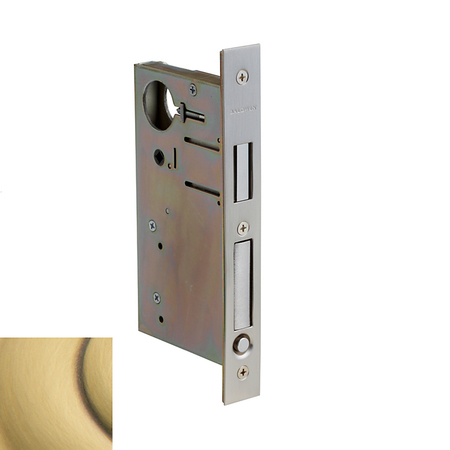 BALDWIN ESTATE Privacy Pocket Door Locks Satin Brass with Brown 8632.060
