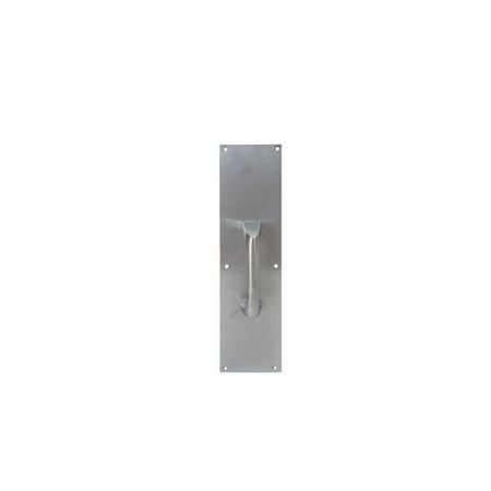 TRIMCO Square Corner Pull Plate with 5-1/2" 1109 Pull Satin Chrome 4"x16" 1012-3.626