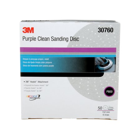 3M Clean Sanding Disc, 6", 800Grit, PK200 30760