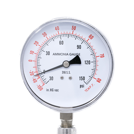 Pic Gauges Gauge, 4", 30/0/150psi, 1/4"LM, Ammonia 401NH3-404CF