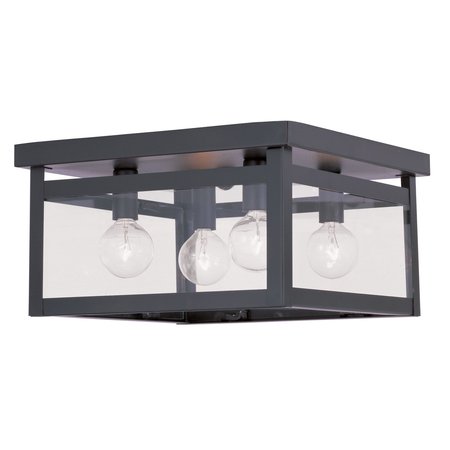 LIVEX LIGHTING Milford 4 Light Bronze Ceiling Mount 4032-07