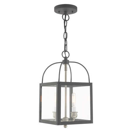 LIVEX LIGHTING Milford 2 Light Scandinavian Gray Convertible Pendant/Ceiling Mount 4041-76