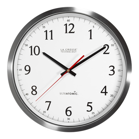 ZORO SELECT UltraAtomic Analog Wall Clock, 14" 404-1235UA-SS