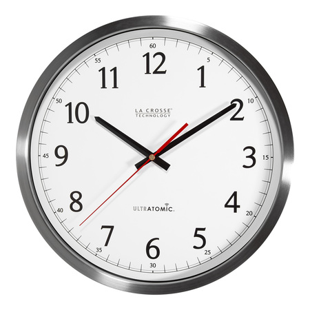 La Crosse Technology UltraAtomic Analog Wall Clock, 14" 404-1235UA-SS