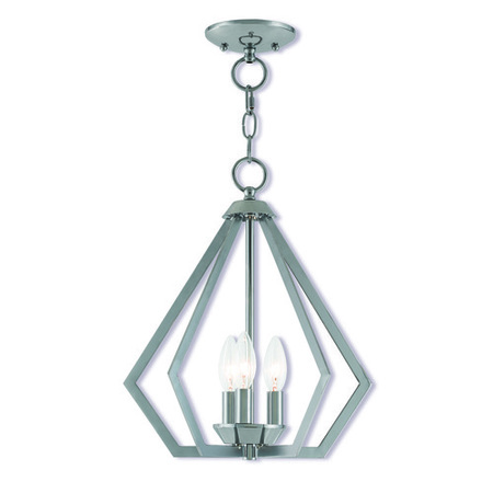 LIVEX LIGHTING Prism 3 Light Polished Chrome Convertible Chandelier/Ceiling Mount 40923-05