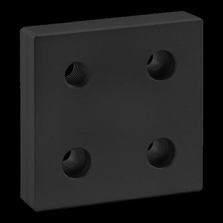 80/20 Base Plate 80mm X 80mm W/M12 Corner Tap 40-2141-BLACK