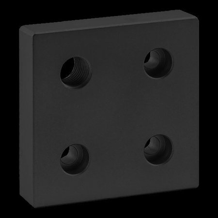 80/20 Base Plate 80mm X 80mm W/M16 Corner Tap 40-2146-BLACK