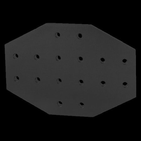 80/20 Black 40 S 16 Hole Cross Joining Plate 40-4370-BLACK