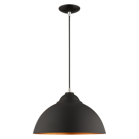 LIVEX LIGHTING Metal Shade Mini Pendants 1 Light Black Mini Pendant 41180-04