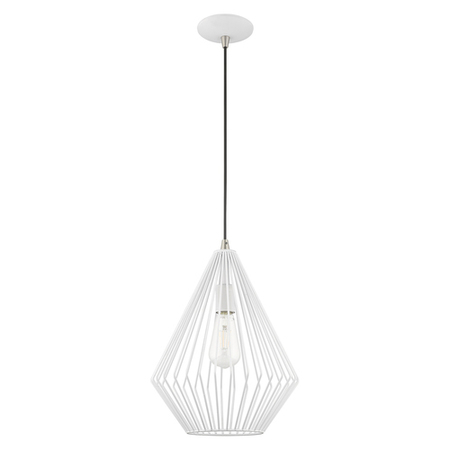 Livex Lighting Geometric Shade Mini Pendants 1 Light White Mini Pendant 41325-03