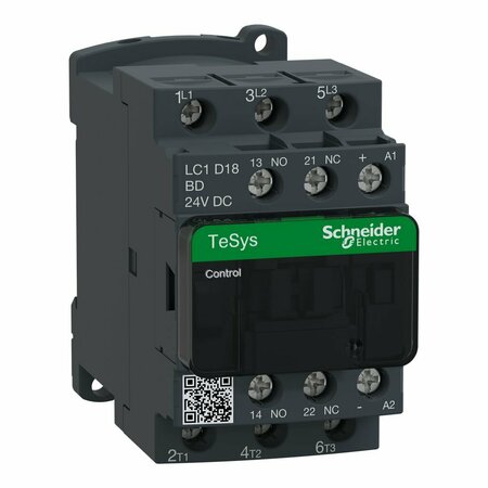 SCHNEIDER ELECTRIC CONTACTOR TESYS D 18 A 24 VDC COIL LC1D18BD