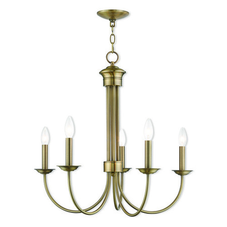 LIVEX LIGHTING Estate 5 Light Antique Brass Chandelier 42685-01