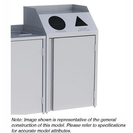 LAKESIDE Laminate Waste/Recycle Station-Front Access; 1-Refuse, 1-Recycle 4412