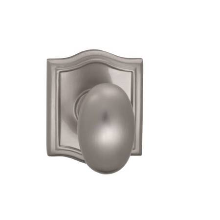 OMNIA Knob Arched Rose Privacy 2-3/8" Backset, T Strike Satin Nickel 434 434AR/238T.PR15