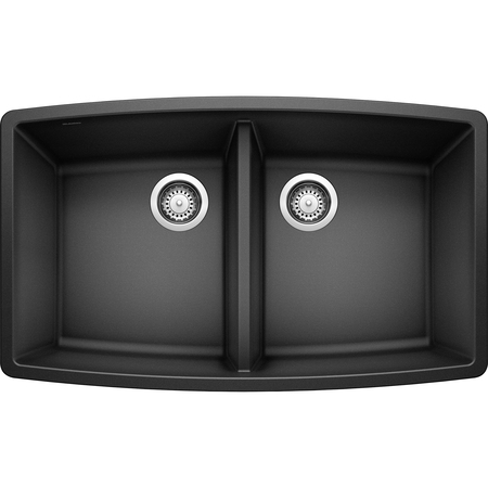 BLANCO Performa Silgranit 50/50 Double Bowl Undermount Kitchen Sink - Anthracite 440069