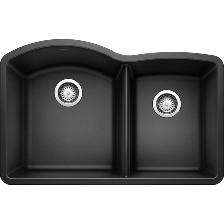 BLANCO Diamond Silgranit 60/40 Double Bowl Undermount Kitchen Sink - Anthracite 440179