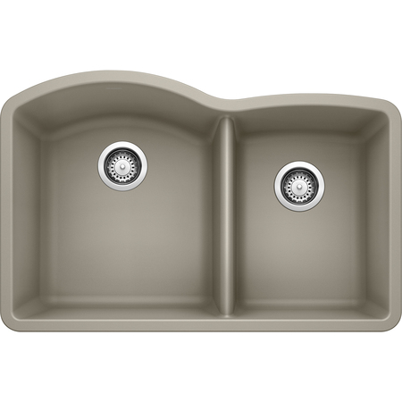 BLANCO Diamond Silgranit 60/40 Double Bowl Undermount Kitchen Sink - Truffle 441284