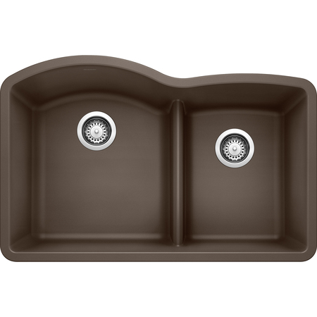 BLANCO Diamond Silgranit 60/40 Double Bowl Undermount Kitchen Sink with Low Divide - Cafe 441597