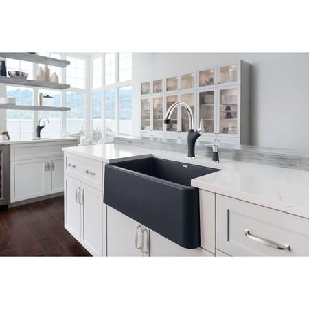Blanco Artona Pull Down Dual Spray Kitchen Faucet 1.5 GPM - PVD Steel/Anthracite 442031