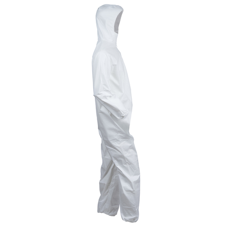 Kleenguard Disposable Coveralls, 25 PK, White, KleenGuard(TM) A40, Zipper 44326