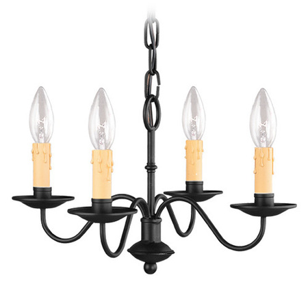 LIVEX LIGHTING Heritage 4 Light Black Mini Chandelier 4464-04