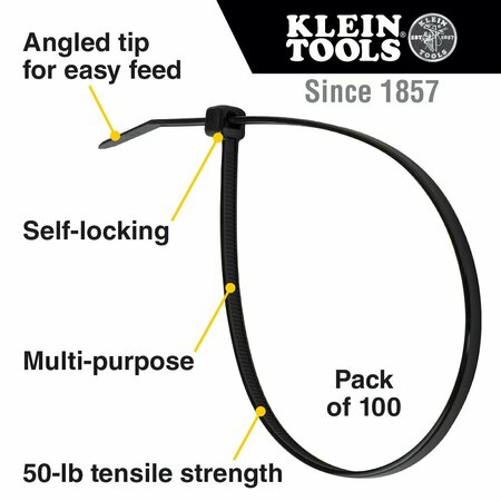 Klein Tools Cable Ties, 7.75-Inch, Black 450-200