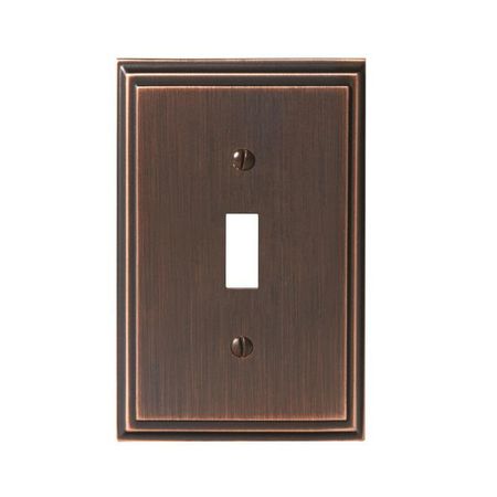 AMEROCK 1 Toggle Wall Plates, Number of Gangs: 1 Zinc, Oil Rubbed Bronze Finish BP36514ORB