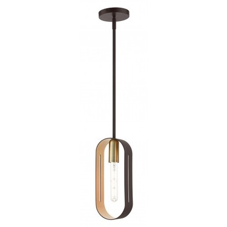 LIVEX LIGHTING Bronze with Antique Brass Accents Pendan 45761-07