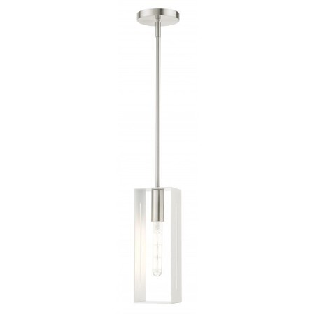 LIVEX LIGHTING Brushed Nickel Pendant, 1 Light 45951-91