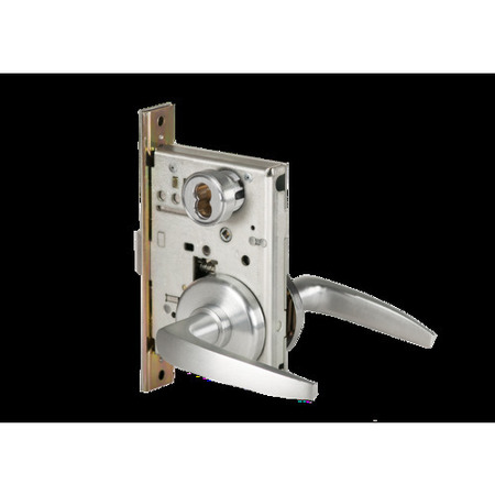 BEST Mortise 45H Lock, Dormitory, Lever, Rose, Satin Chrome AM, RH 45H7T16H626AMRH