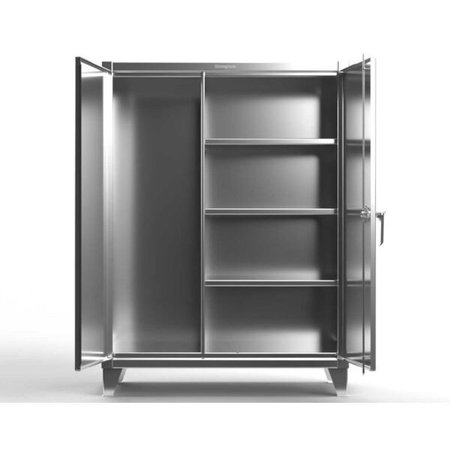 STRONG HOLD 12 Stainless Steel Storage Cabinet, 60" W, 66" H, Combination Wardrobe 55-BC-243-SS