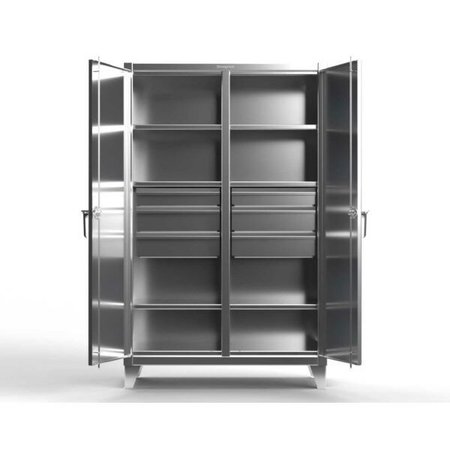 STRONG HOLD 12 ga. Storage Cabinet, 60 in W, 78 in H 56-DS-246-8DB-SS