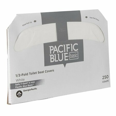 Georgia-Pacific Toliet Seat Cover: 1/2 Fold, 250 Sheets, White, 5000 PK 47046