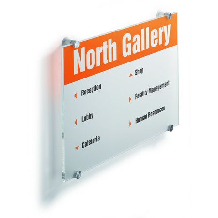 DURABLE OFFICE PRODUCTS Crystal Sign, 11-3/4"Wx16-5/8"H 482619
