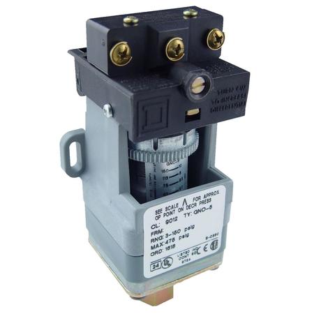 TELEMECANIQUE SENSORS Pressure Switch, (1) Port, 1/4-18 in FNPT, SPDT, 3 to 150 psi, Standard Action 9012GNO5