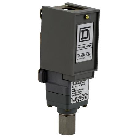 TELEMECANIQUE SENSORS Pressure Switch, (1) Port, 1/4-18 in FNPT, SPDT, 1.5 to 75 psi, Standard Action 9012GRG4