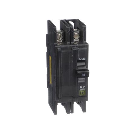 Square D Miniature Circuit Breaker, QOU Series 60A, 2 Pole, 120/240V AC QOUQ260
